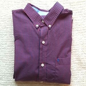 Men's Izod Long Sleeve Button-Down Blue/Red Checke